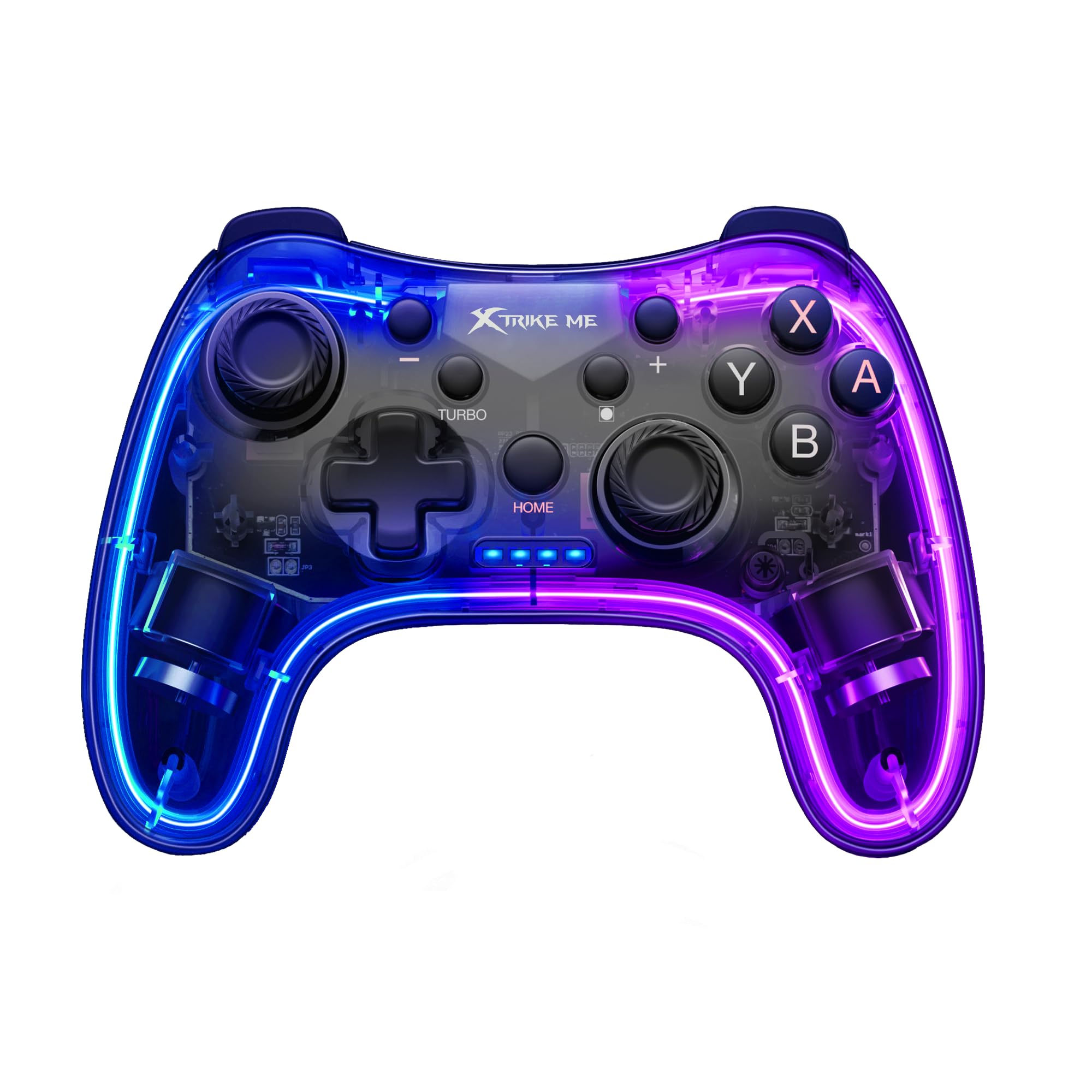 يد تحكم لاسلكية Xtrike Me RGB - متوافقة مع PS4 وSwitch والموبايل والكمبيوتر