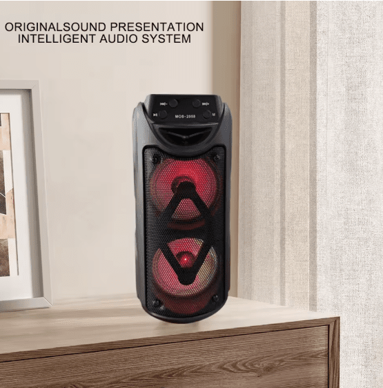 سماعة بلوتوث لاسلكية محمولة بإضاءة RGB وراديو FM