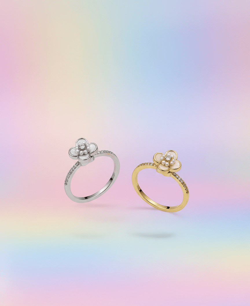 خاتم زهرة صغير أنيق – Mini Blossom Ring بتصميم زهري رقيق