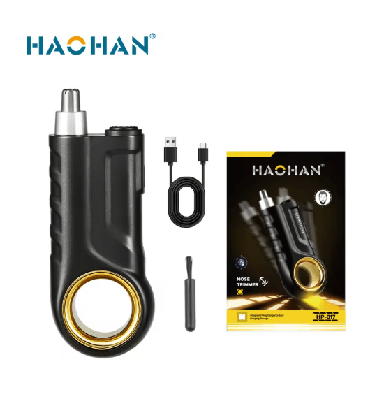 ماكينة تشذيب شعر الأنف والأذن HACHAN قابلة للشحن USB