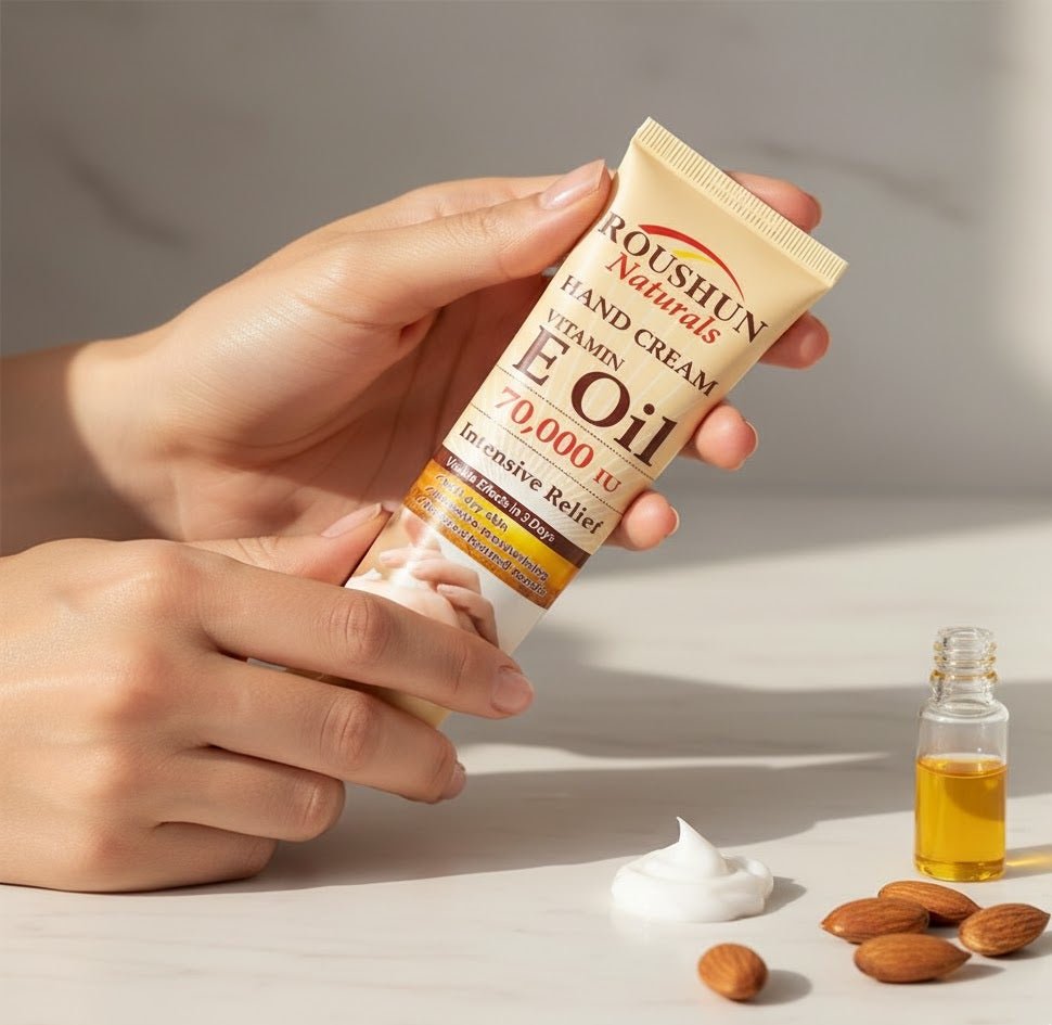 كريم اليدين Roushun Naturals بزيت فيتامين E لترطيب اليدين الجافة