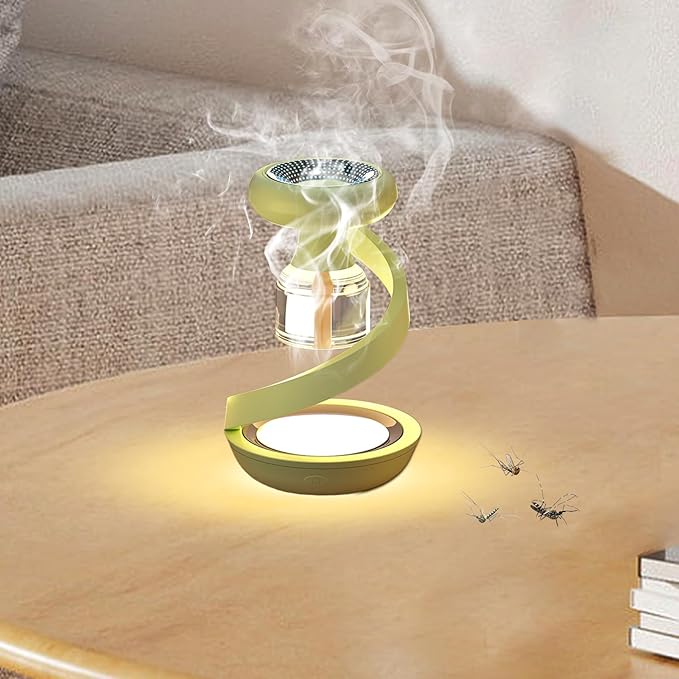 مبخر كهربائي لطارد البعوض مع إضاءة ليلية وتصميم حلزوني للمنزل
