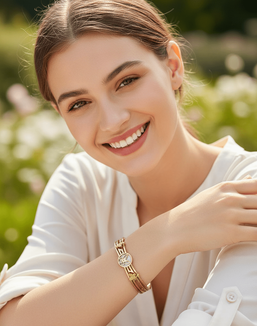 سوار رويال وينج بتصميم فراشات أنيق بلون ذهبي