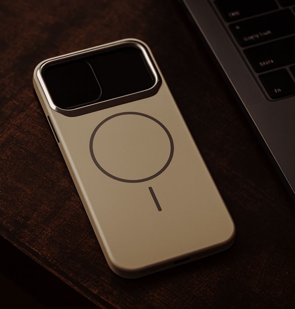 غطاء آيفون 15 برو ماكس متوافق مع MagSafe وحماية معدنية للكاميرا – أزرق
