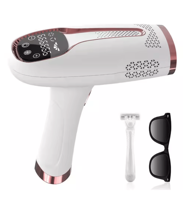 جهاز Babyverse لإزالة الشعر بالضوء النبضي IPL مع شاشة رقمية ونظارة حماية