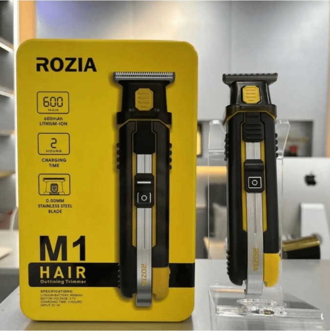 ماكينة تحديد الشعر واللحية ROZIA M1 قابلة للشحن بشفرات ستانلس ستيل