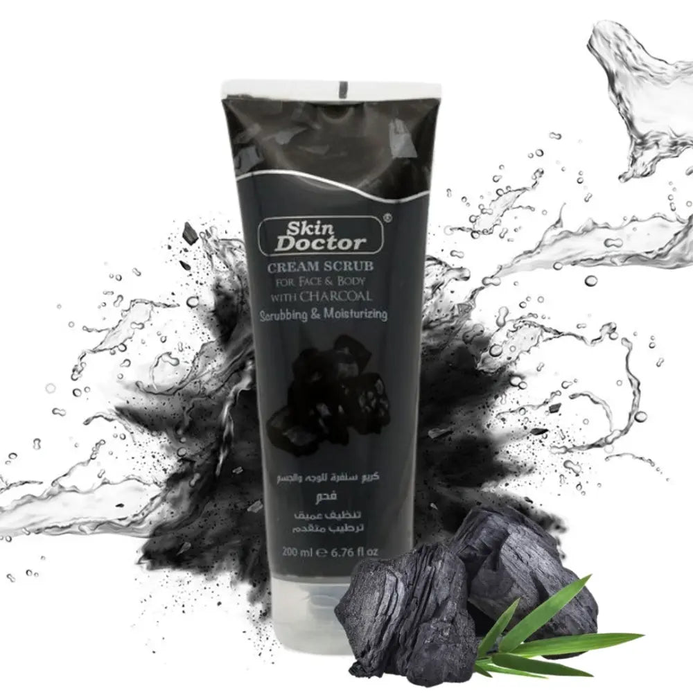 كريم مقشر Skin Doctor بالفحم للوجه والجسم 200 مل