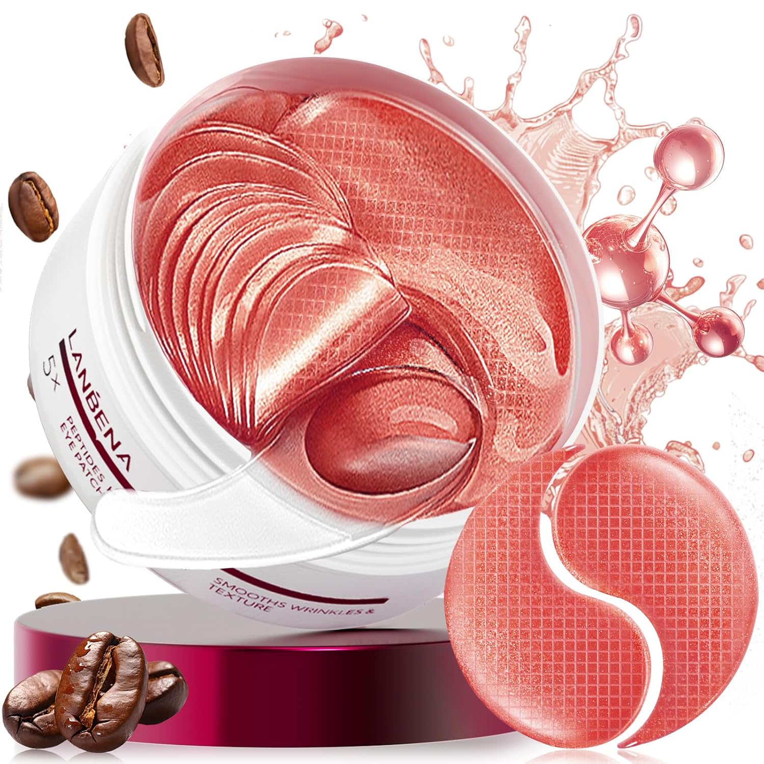 لصقات جل للعين بالبيبتيدات من LANBENA – 30 زوجًا