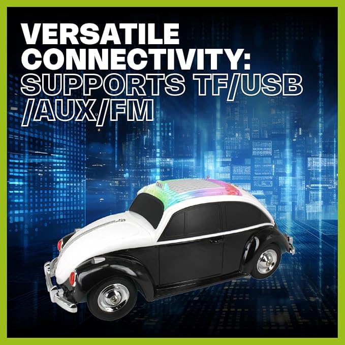 راديو وسماعة بتصميم سيارة يدعم USB وTF وAUX وFM