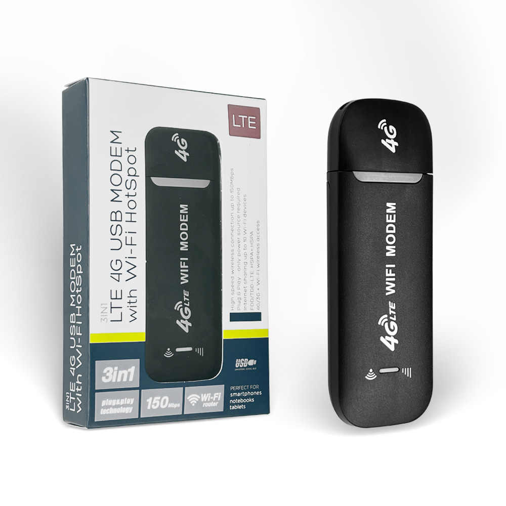 مودم USB 4G LTE ثلاثي الاستخدام مع واي فاي هوت سبوت