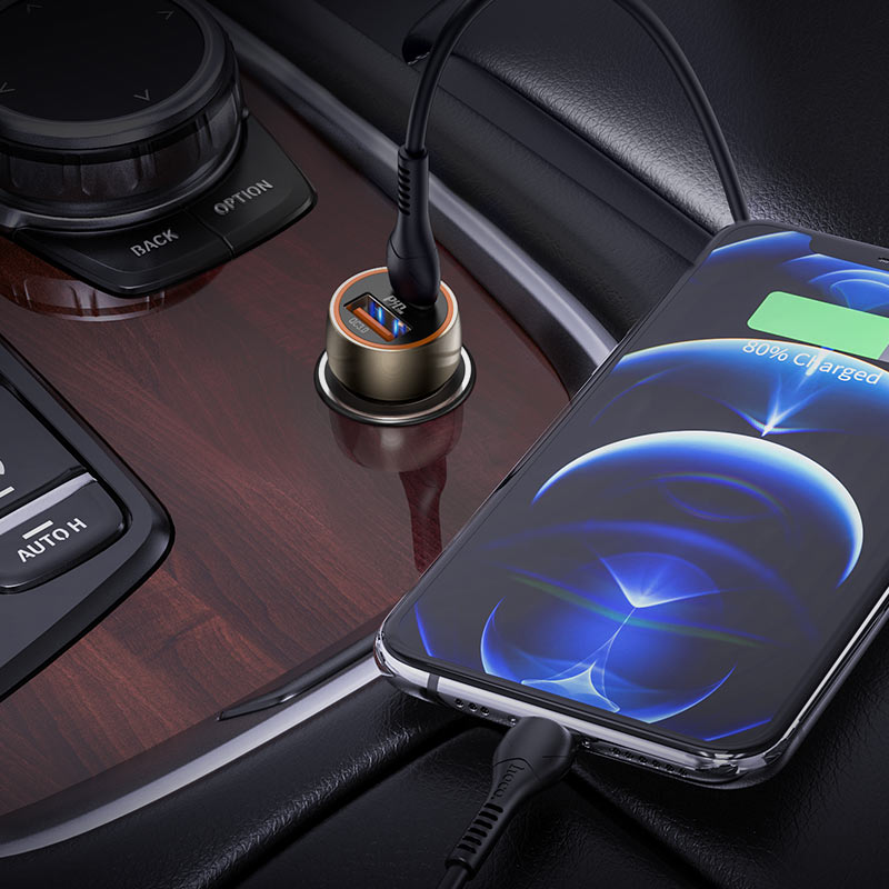 شاحن سيارة هوكو Z46A بمنفذي USB وType-C حتى 20 واط
