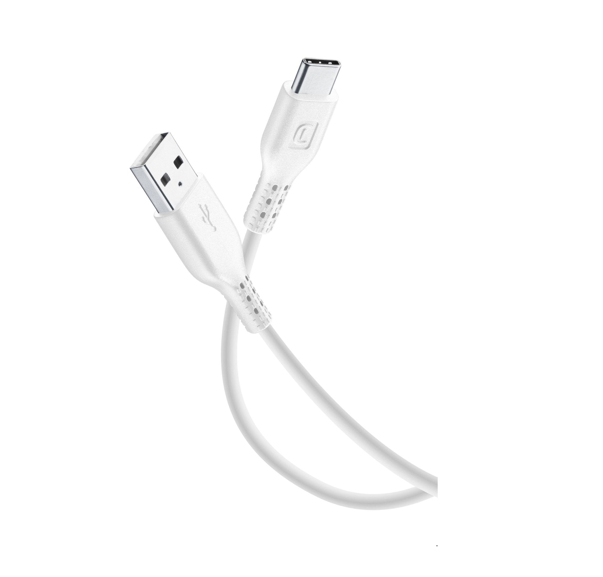 كيبل بيانات وشحن Cellular Line أصلي USB إلى USB-C أبيض