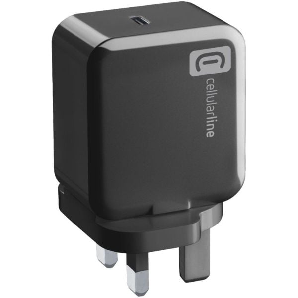 شاحن حائط Cellular Line USB-C أصلي بقدرة 25 واط للشحن السريع