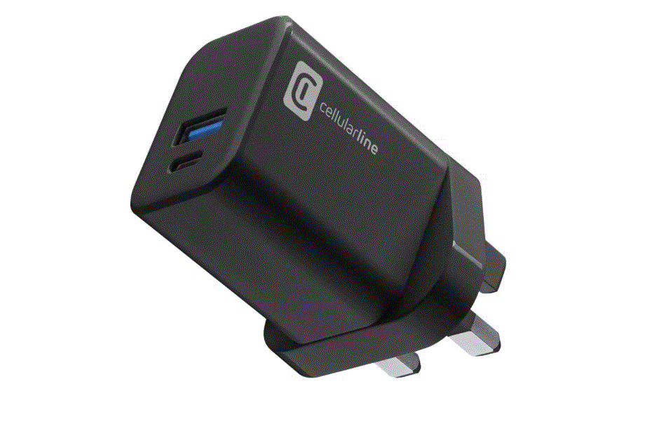 شاحن سيلولار لاين مزدوج 45 واط أصلي بمنفذي USB وUSB-C