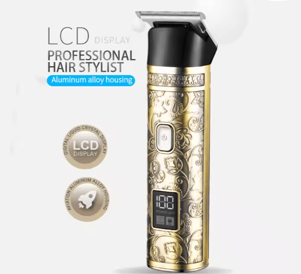 ماكينة حلاقة مصغّرة احترافية BR-2329 بشاشة LCD وجسم ألومنيوم