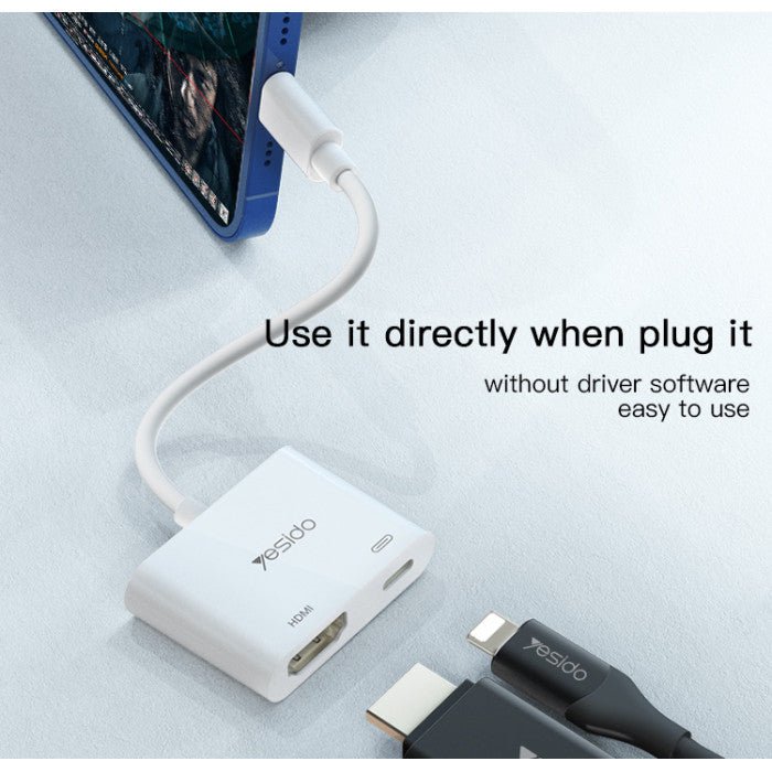 محول فيديو 4K للجوال إلى HDMI مع منفذ شحن