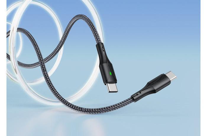 كيبل شحن USB-C مع مؤشر LED بقدرة 27 واط وطول 1.2 متر