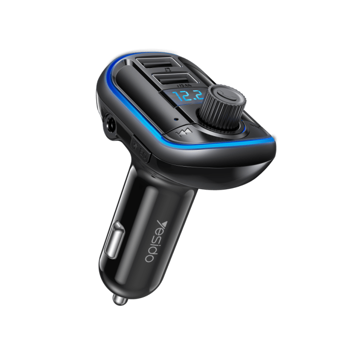 مرسل إف إم للسيارة Y44 بلوتوث مع شاحن USB وتشغيل MP3