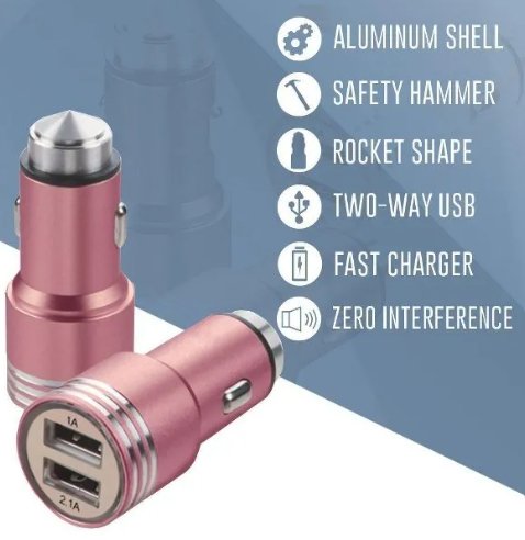 شاحن سيارة مزدوج USB لشحن جهازين في وقت واحد