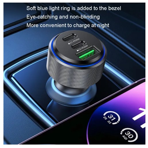 شاحن USB مزدوج سريع بلمبة مؤشر وتصميم مدمج
