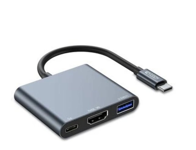 محول USB-C متعدد المنافذ 3 في 1 مع HDMI وUSB 3.0 وPD