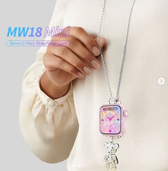 ساعة ذكية MW 18 Mini – شاشة HD مع سوارين وإكسسوارات أنيقة