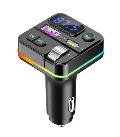 مشغل بلوتوث FM للسيارة مع منافذ USB وبطاقة TF وشاشة رقمية