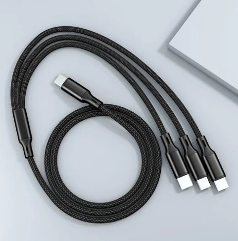 كابل شحن سريع 3 في 1 - USB-C وLightning وMicro USB