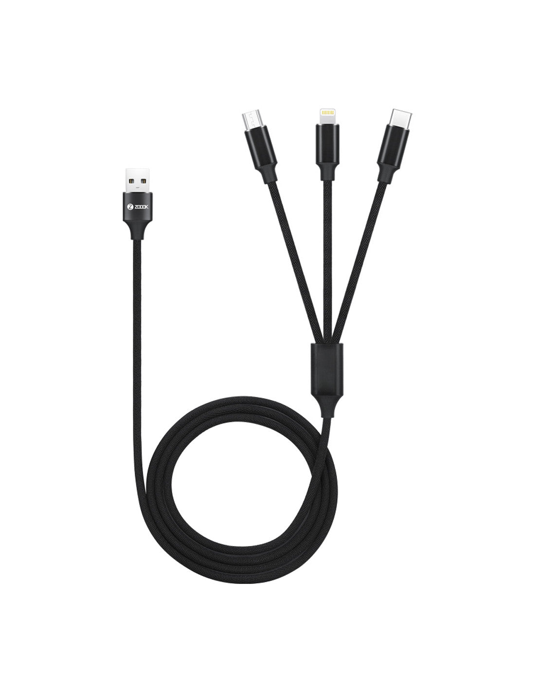 كابل شحن 3 في 1 يدعم Micro USB وUSB-C وLightning