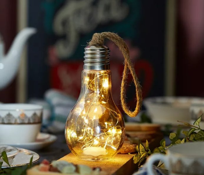 مصباح Kexin Candle Art LED ديكوري بشكل لمبة زجاجية بإضاءة دافئة