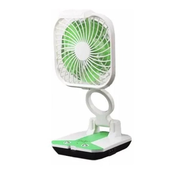 مروحة محمولة قابلة للطي مع إضاءة LED قابلة للشحن
