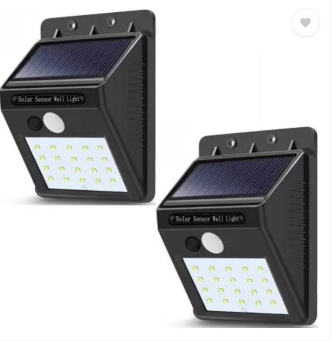 مصباح جداري شمسي LED مع حساس حركة للحدائق والمداخل