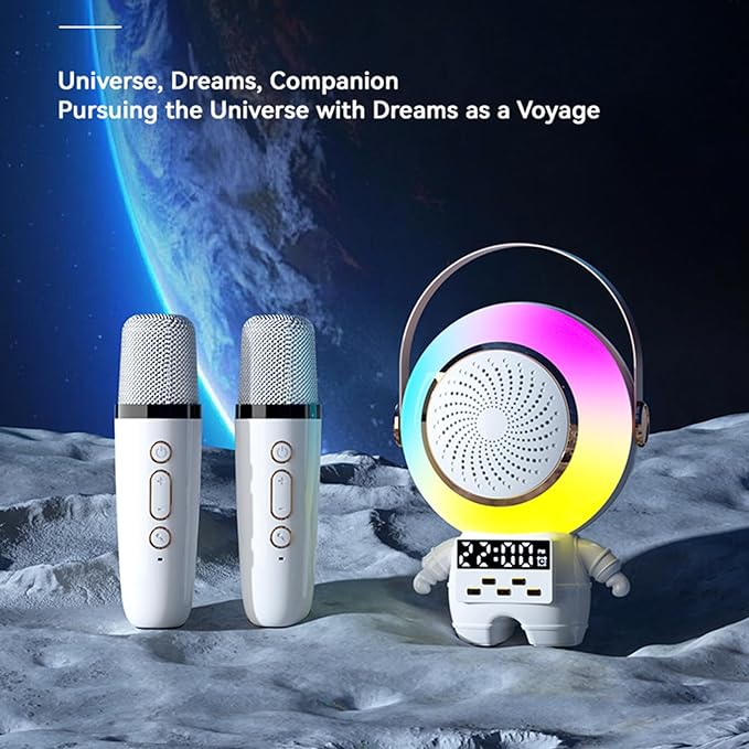 سماعة Astro Speaker X64 بلوتوث محمولة مع ميكروفونات كاريوكي وإضاءة LED