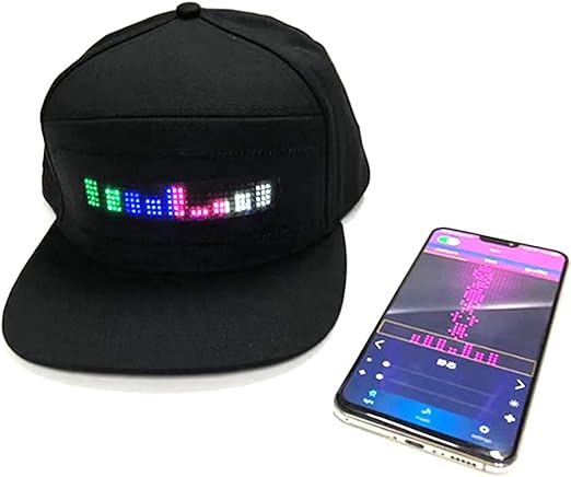 قبعة LED ذكية بتحكم بلوتوث – رسائل وأنيميشن قابلة للتخصيص