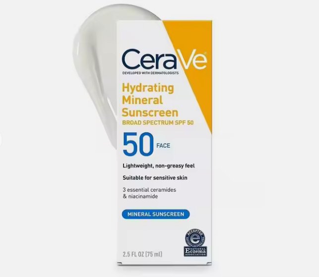 واقي شمس معدني مرطب SPF 50 حماية واسعة الطيف