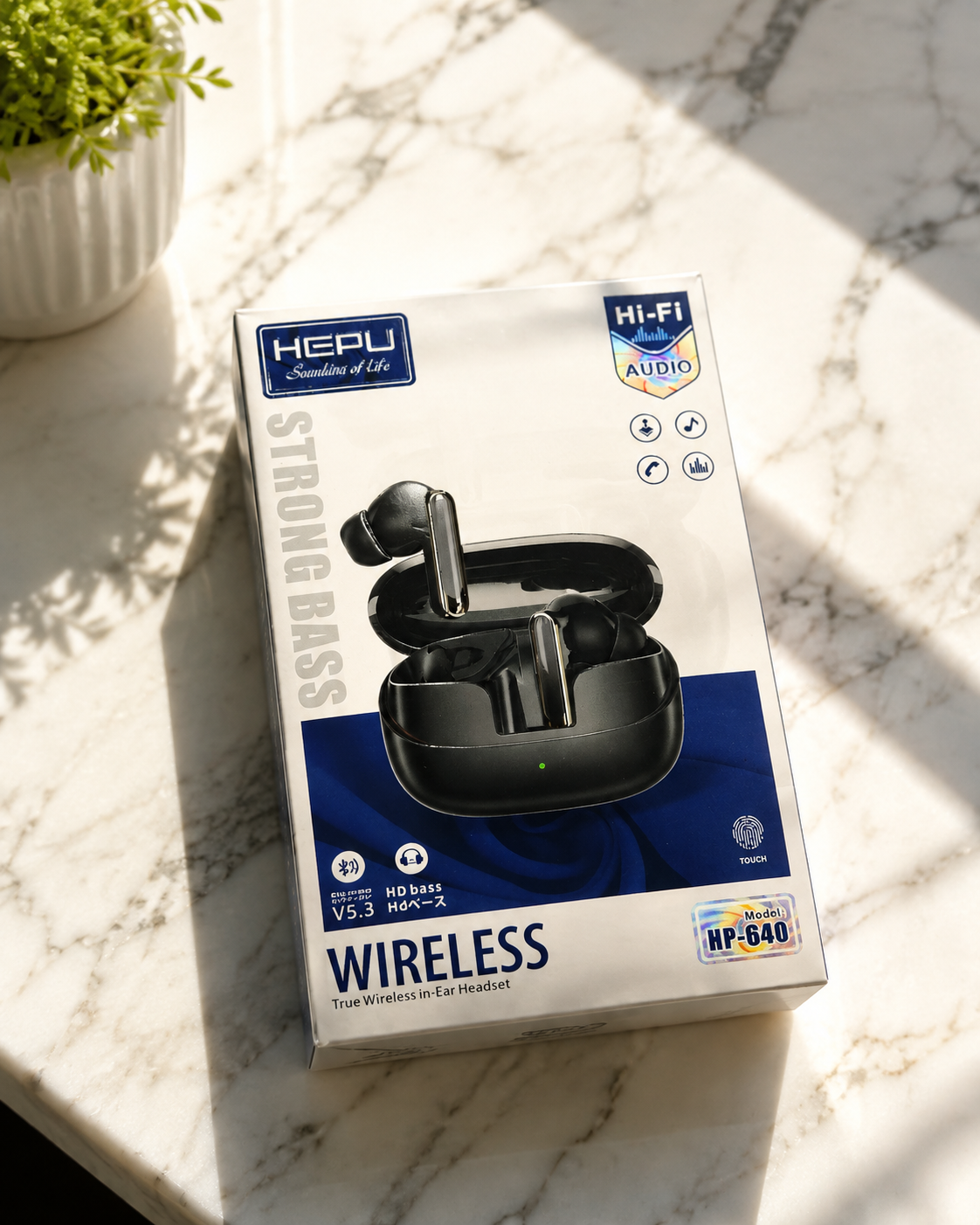 سماعات أذن لاسلكية HEPU TWS بتقنية Bluetooth 5.3 وصوت Hi-Fi