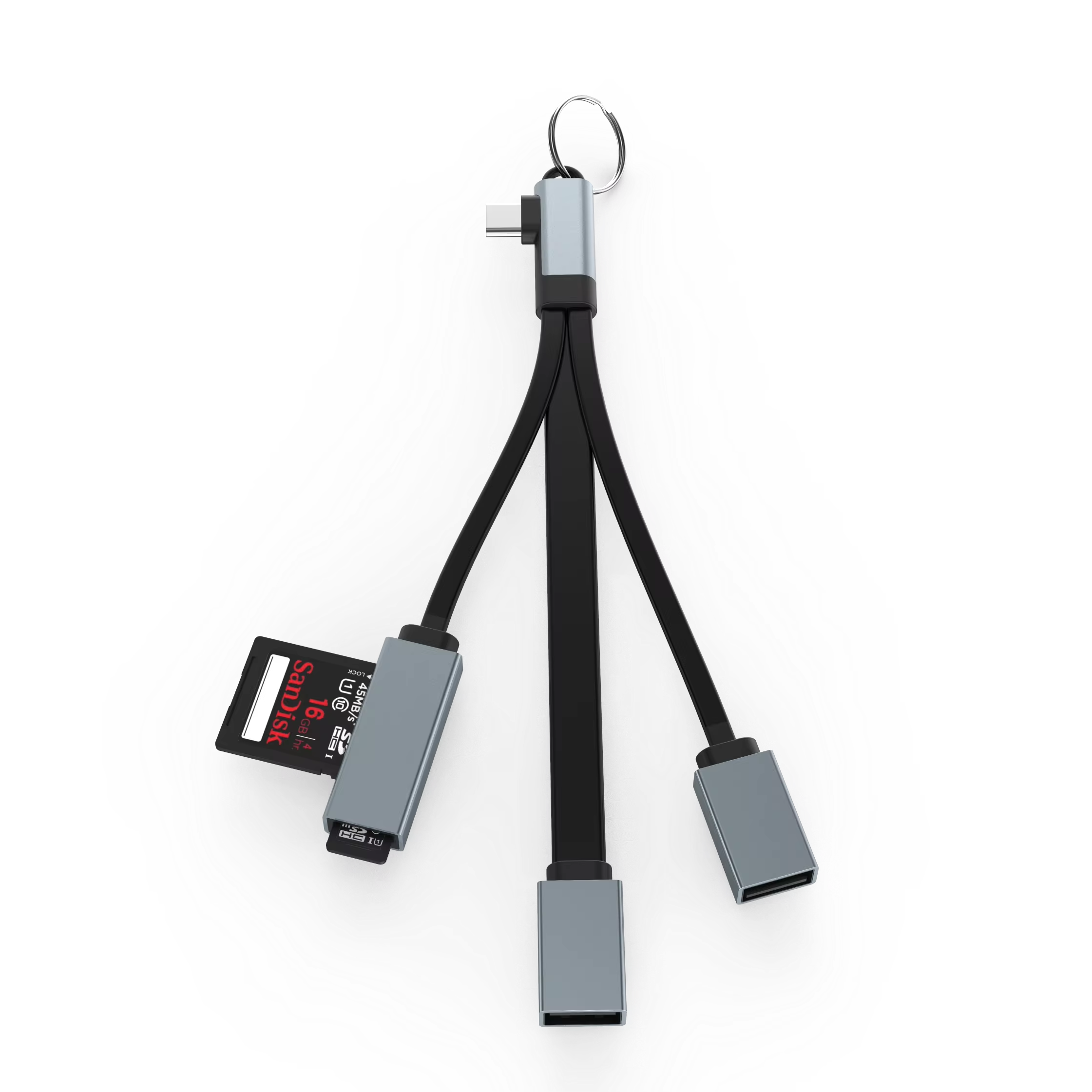 موزع USB Type-C ‏4 في 1 مع قارئ بطاقات SD وMicro SD
