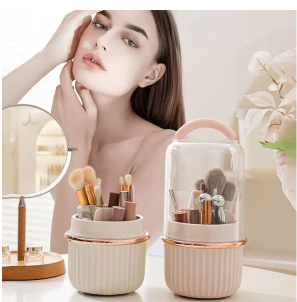 منظم فرش مكياج دوّار 360 درجة للتسريحة