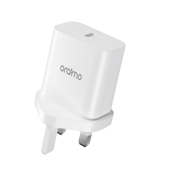 شاحن Oraimo أصلي بمنفذ USB مع كابل USB-C إلى Lightning