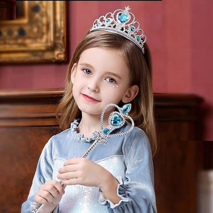 طقم إكسسوارات أميرة فروزن للأطفال بتصميم لامع