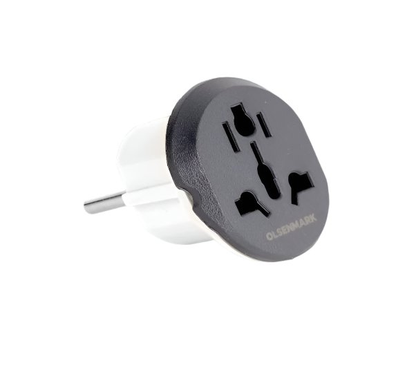 محول سفر مدمج ثلاثي الاستخدام بمقابس عالمية ومنافذ USB