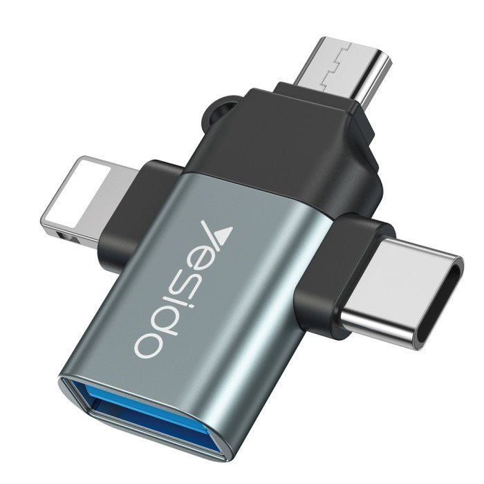 محوّل OTG ثلاثي المنافذ USB وMicro USB وType-C