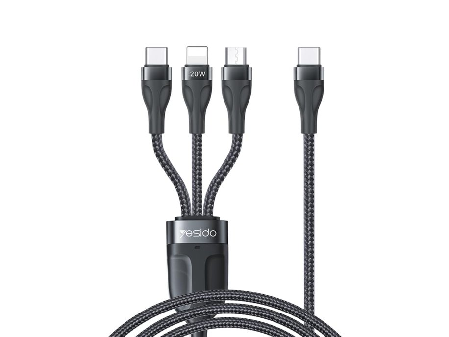 كابل شحن ونقل بيانات 3 في 1 لأجهزة iPhone وType-C وMicro USB