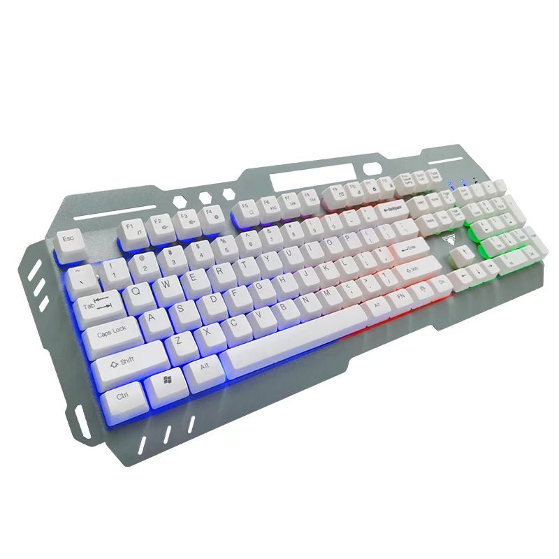 لوحة مفاتيح ألعاب سلكية USB بإضاءة RGB متعددة الألوان
