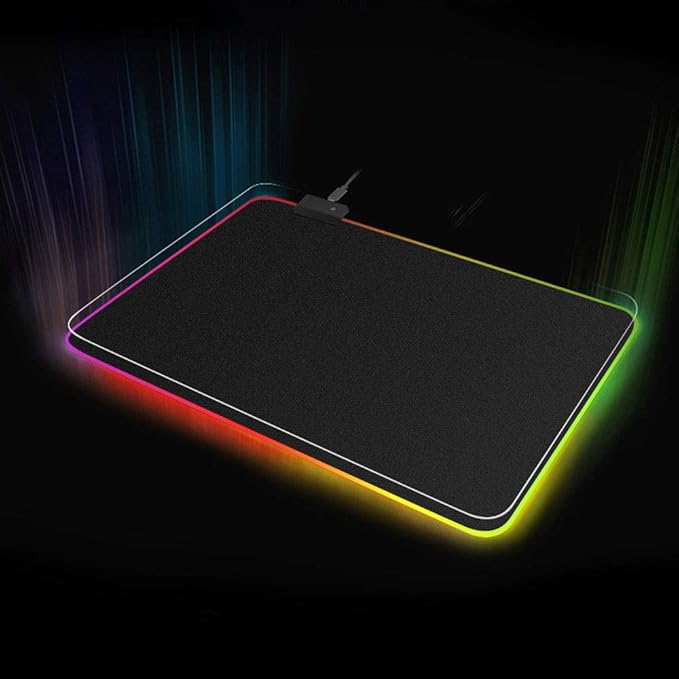 سجادة ماوس ألعاب RGB بإضاءة ملونة ووصلة USB