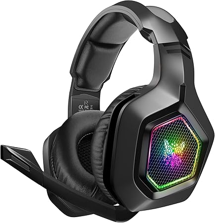 سماعة رأس RGB للألعاب مع ميكروفون وعزل للضوضاء